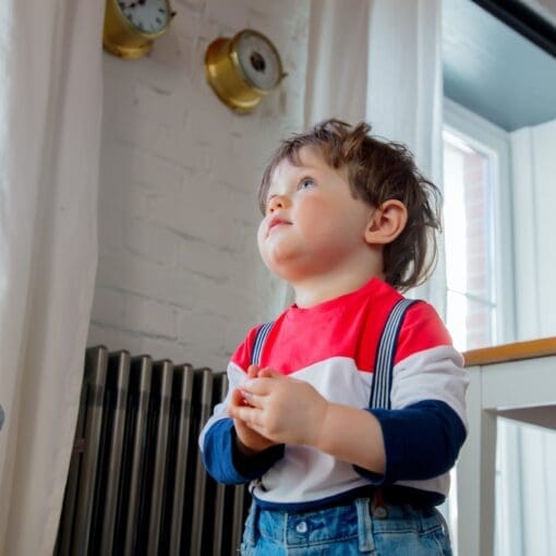 Little Todler Boy Stay At Kitchen In A Day