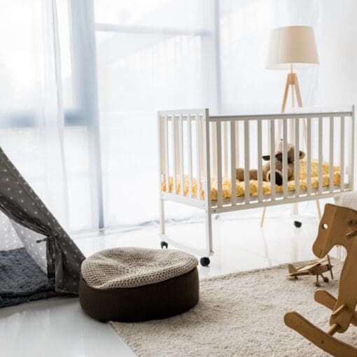 Modern Interior Design Of Nursery Room With Bean Bag Chair