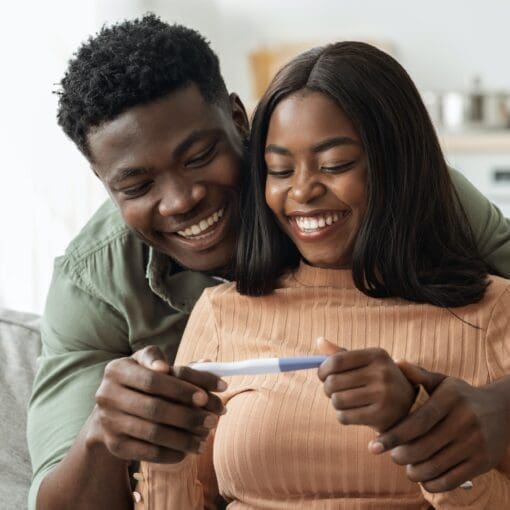Married Black Couple Happy With Positive Results Of Pregnancy Test